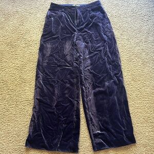 Anthropologie Velvet Wide Leg Trousers